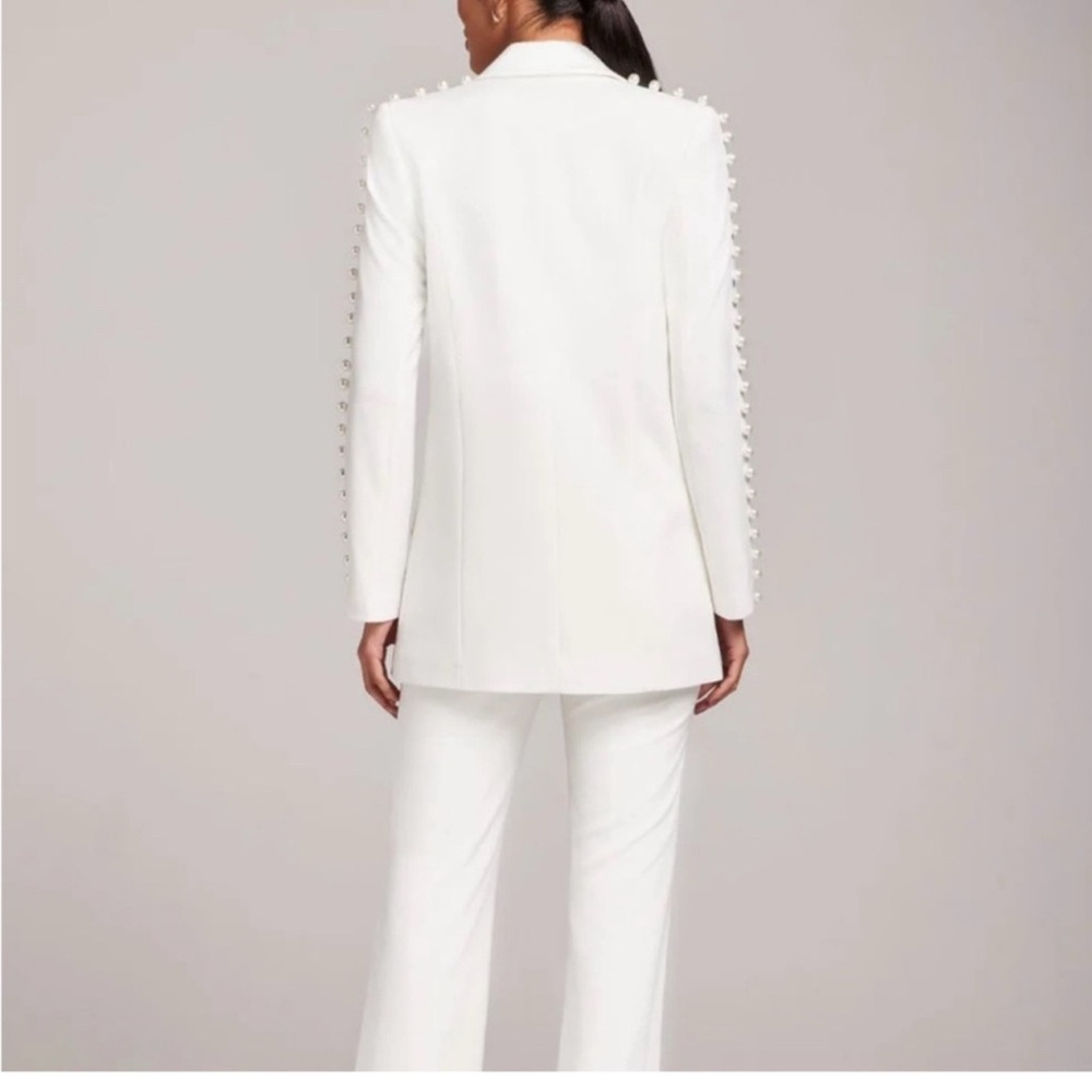 NADINE MERABI Charlotte White Embellished Blazer - Picture 5 of 13